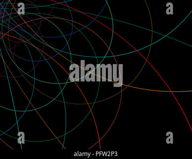 Teoria delle stringhe. Processi fisici e teoria quantistica. Quantistica impigliamento. Un abstract generati al computer moderno disegno frattale su sfondo scuro. Un Foto Stock