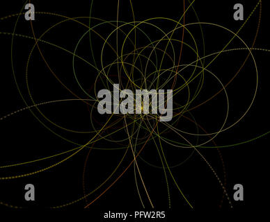 Teoria delle stringhe. Processi fisici e teoria quantistica. Quantistica impigliamento. Un abstract generati al computer moderno disegno frattale su sfondo scuro. Un Foto Stock