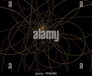 Teoria delle stringhe. Processi fisici e teoria quantistica. Quantistica impigliamento. Un abstract generati al computer moderno disegno frattale su sfondo scuro. Un Foto Stock
