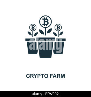 Crypto icona di fattoria. Monocromatico design di stile dalla moneta crypto raccolta. UI. Pixel perfetto pittogramma semplice crypto icona di fattoria. Web design, applicazioni soft Foto Stock