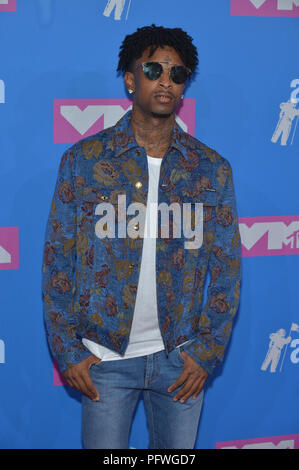 21 Savage assiste il 2018 MTV Video Music Awards al Radio City Music Hall il 20 agosto 2018 nella città di New York. Foto Stock