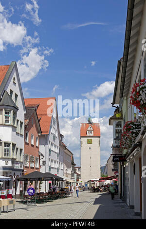 Wassertorturm (Acqua torre di gate), Isny, Allgaeu, Baden-Wuerttemberg, Germania Foto Stock