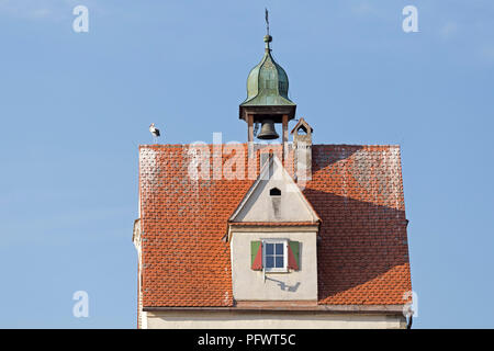 Wassertorturm (Acqua torre di gate), Isny, Allgaeu, Baden-Wuerttemberg, Germania Foto Stock