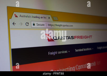 Qantas Airways Website Homepage Foto Stock