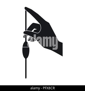 Riempimento di una pipetta della lampadina dall'acqua icona nel design nero isolato su sfondo bianco. Acqua sistema di filtrazione stock simbolo illustrazione vettoriale. Illustrazione Vettoriale