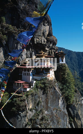 Taktshang Goemba, Tiger's Nest monastero vicino a paro in Bhutan Foto Stock