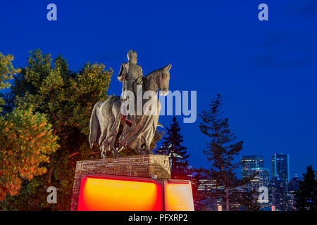 Robert the Bruce Statue, Calgary, Alberta, Canada. Foto Stock