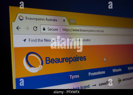 Beaurepaires Website homepage Foto Stock