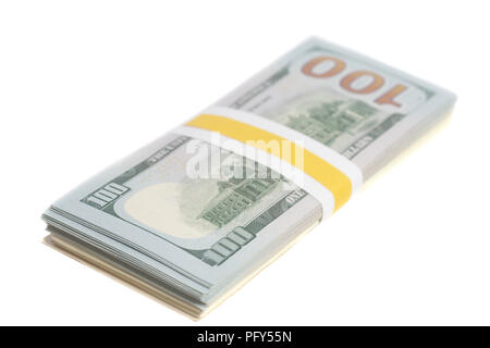 Hundred Dollar Bills con nastro Foto Stock