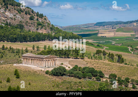 Il Tempio di Venere di Segesta, antica città greca in Sicilia Il sud dell'Italia. Foto Stock