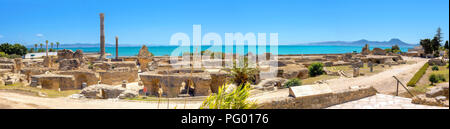 Ampia vista panoramica di antica Cartagine. A Tunisi, Tunisia, Nord Africa Foto Stock