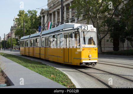 Tram di Budapest Foto Stock
