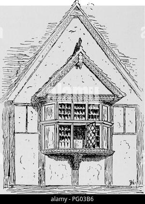 . La storia di Victoria della contea del Surrey. Storia naturale. Una storia di Surrey inserimenti del XVIII secolo. La riparazione di alcuni vecchi cottages a Wonersh, che erano evidentemente tessitori' cottages, ha mostrato che tutte le finestre dei piani superiori erano superate queste barre aperte, le prese del quale sono stati divulgati nei cantonali. Una tale finestra sbarrata e l otturatore rimane alla fine della camera di n. 2 cottage a Darbyn's Brook,* e molti di loro rimangono in outhouses. Nella metà del XVII secolo sorse una moda di piazza di fronte muUions per ante ; sul retro del 25 Hi Foto Stock