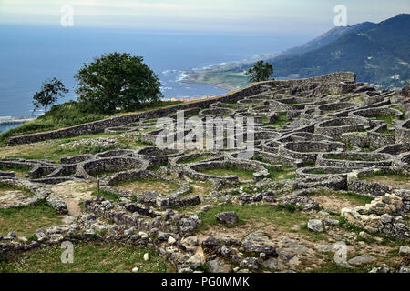 Insediamento celtico di Castro de Santa Tecla, 1 ° secolo AC, La Guardia, Guarda, Pontevedra, Galizia, Spagna, Europa Foto Stock