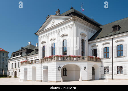 Dettaglio di Grassalkovich Palazzo Presidenziale a Bratislava, in Slovacchia Foto Stock