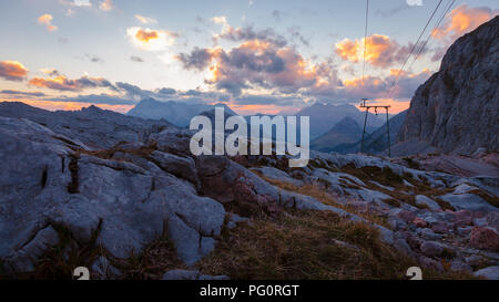 Sunrise drammatico al Steinernes Meer nel Salzburger Land, Austria Foto Stock