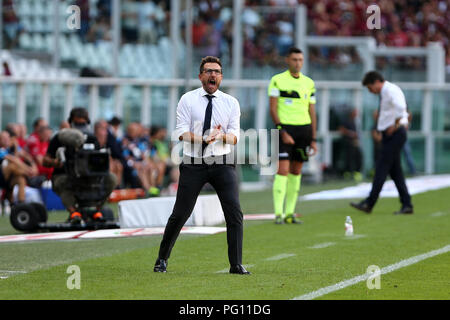 Eusebio di Francesco, allenatore della AS Roma , i gesti durante il Torino Fc e come Roma . Foto Stock