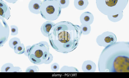 Abstract 3d cellule o molecola. La scienza concezione 3D render illustrazione Foto Stock