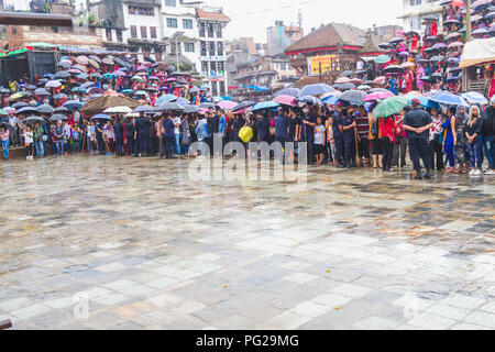 Kathmandu in Nepal, Sep 5,2017 : Indra Jatra è un importante festival annuale in Nepal, in particolare nella capitale Kathmandu. "Indra" è il nome Foto Stock