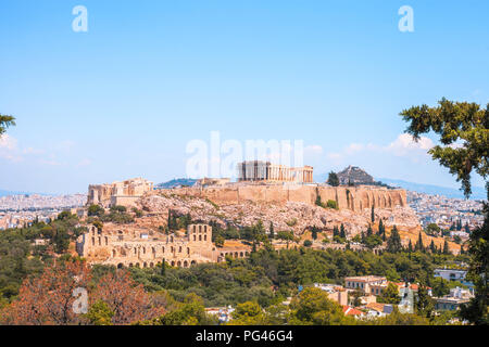 L'Acropoli di Atene e il Partenone in Grecia Foto Stock