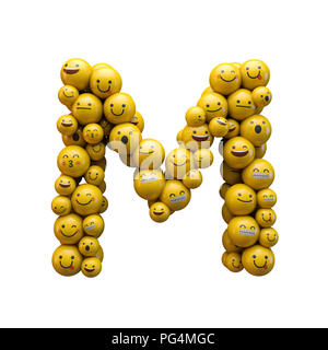 La lettera M carattere emoji font. Il rendering 3D Foto Stock