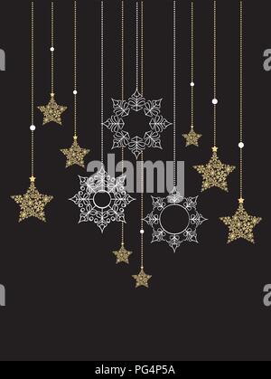 Addobbi natale realizzata da fiocchi di neve illustrazione vettoriale Illustrazione Vettoriale