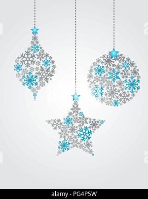 Addobbi natale realizzata da fiocchi di neve illustrazione vettoriale Illustrazione Vettoriale