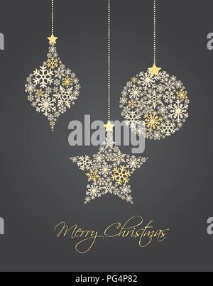 Addobbi natale realizzata da fiocchi di neve illustrazione vettoriale Illustrazione Vettoriale