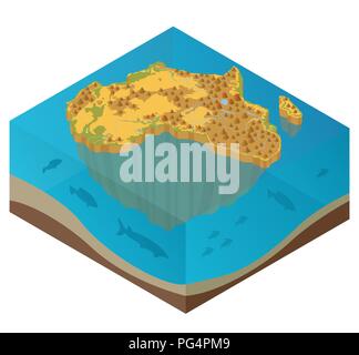 Appartamento 3D isometrica Africa costruttore mappa elementi isolati su bianco. Costruire la propria geografia infographics collection. Illustrazione Vettoriale Illustrazione Vettoriale