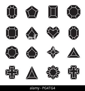 Vector set di icone a forma di diamante e segni - Di lusso e simboli premium Illustrazione Vettoriale