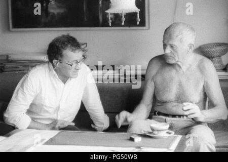 Il pittore Josef Jira e lo scrittore Josef Jira in Jira del soggiorno nel nord della Repubblica ceca Mala Skala. Foto Stock