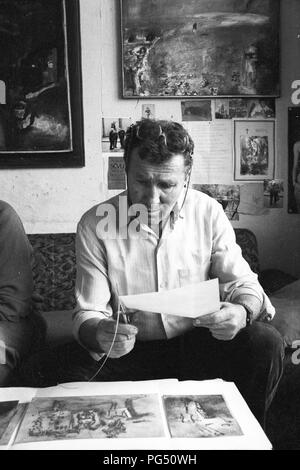 Il pittore ceco Josef Jira nella sua casa nel nord della Repubblica ceca Mala Skala. Foto Stock