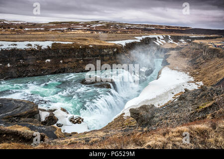 Cascate Gullfoss, Islanda Foto Stock