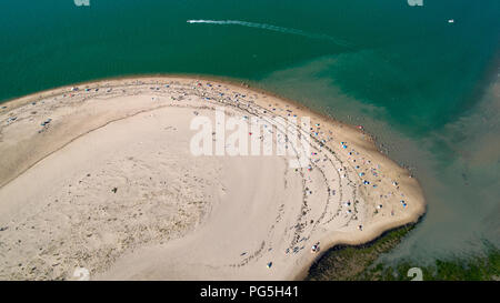 Vista aerea del Galon d'Or beach, La Tremblade, Charente Maritime Foto Stock