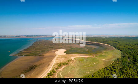 Vista aerea della costa atlantica in Ronce les Bains Charente Maritime Foto Stock