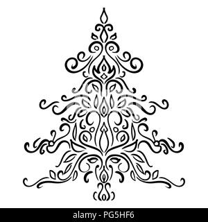 Elemento di natale. Albero di natale ornamento. Illustrazione Vettoriale. Illustrazione Vettoriale