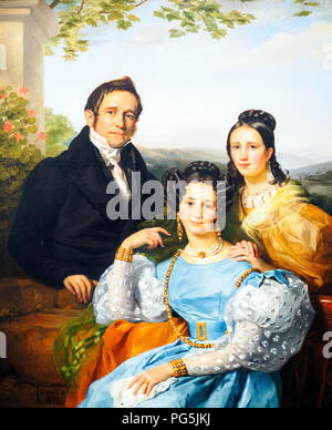 Ritratto di Teodoro Giuseppe Jonet e le sue due figlie (1832) da Francois Joseph Navez (1787-1869) Foto Stock