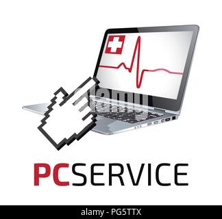 PC Repair service - laptop concetto medico Illustrazione Vettoriale