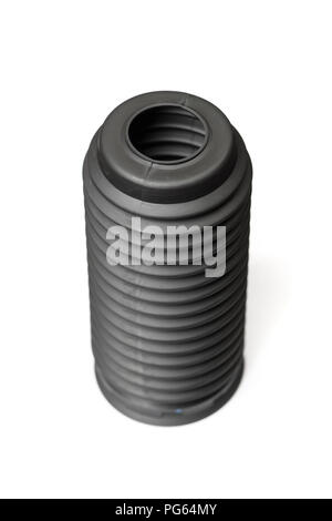 Auto ammortizzatore in gomma di protezione per la polvere e lo sporco isolato su bianco Foto Stock