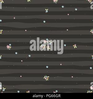 Carino piccolo fiori vettore pattern seamless doodle astratta cartoon sfondo disegnato a mano la texture Illustrazione Vettoriale