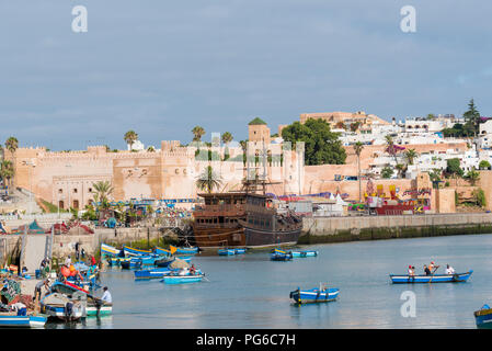 Kasbah des Oudaias, Rabat, Marocco - la vecchia area della capitale Marocchina città Foto Stock