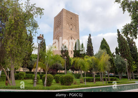 Tour Hassan, una moschea incompiuta a Rabat, Marocco Foto Stock