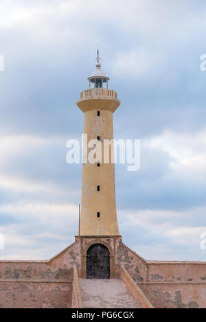 Tramonto a Rabat faro sul Nord Atlantico della città capitale del Marocco Foto Stock