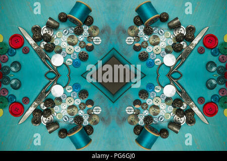 Caleidoscopica materiali di cucitura Foto Stock