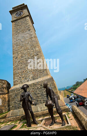 Vista verticale della mitica Torre dell Orologio a Galle, Sri Lanka. Foto Stock