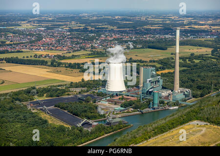 Powerstation, Heil Bergkamen, Bergkamen, Ruhr aeria, Renania settentrionale-Vestfalia, Germania, DEU, Europa, vista aerea, uccelli-occhi vista, Vista aerea, antenna p Foto Stock