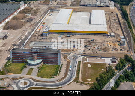 Contrassegnare 51 ° 7, precedentemente Opel stabilimento I, DHL mega centro pacchi presso l'ex Opel opere, ex amministrazione della Opel stabilimento, Bochum, la zona della Ruhr, Nord Foto Stock