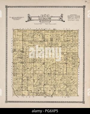 Atlas di Allamakee County, Iowa - contenente le mappe di township della contea, mappe di stato, gli Stati Uniti e il mondo gli agricoltori directory, analisi del sistema degli Stati Uniti per le indagini di terra. Foto Stock