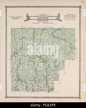 Atlas di Allamakee County, Iowa - contenente le mappe di township della contea, mappe di stato, gli Stati Uniti e il mondo gli agricoltori directory, analisi del sistema degli Stati Uniti per le indagini di terra. Foto Stock