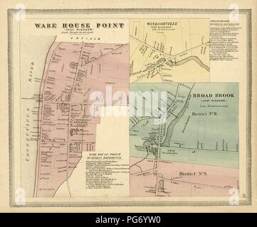 Atlas di Hartford e contee Tolland - con una mappa del Connecticut, dalle indagini effettivo Foto Stock